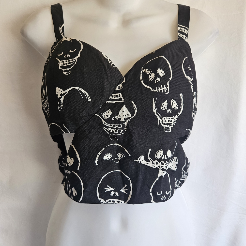 Jaw Brreaker Edgy Black Skull Print Women's Tank Top - M
